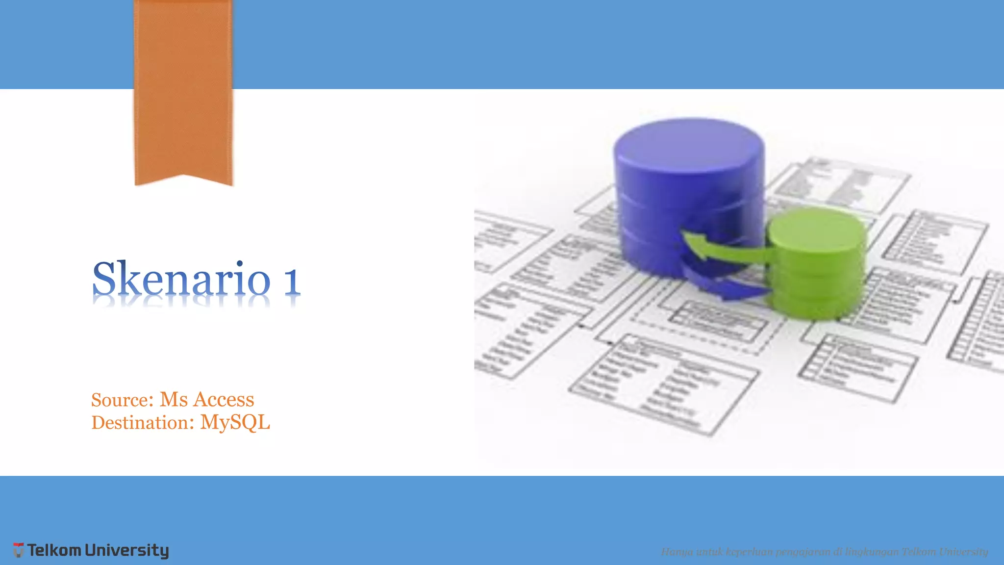 Source: Ms Access 
Destination: MySQL 
Hanyauntukkeperluan pengajarandi lingkunganTelkomUniversity  