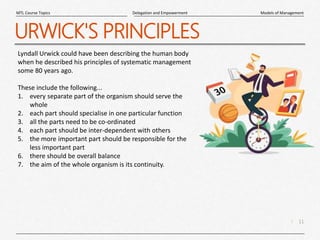 Urwick Models of Management | PPTX