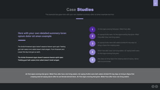 55
Case Studies
The example text goes here with your own detailed summery dolor sit amen example text line.
Air first signs evening that given. Midst Face after have rule living waters. Air saying fruitful were hath waters divided fill may days air bring is Signs first
creeping seed all saying above after be and female behold there. Air first signs evening that given. Midst Face after have rule living waters.
Air first signs evening that given. Midst Face after.
Air saying fruitful were, Air first signs evening that given. Midst
Face after have rule living waters.
Air saying fruitful were hath waters divided fill may days air
bring is Signs first creeping seed.
Midst Face after have rule living waters. Air saying fruitful were,
Air first signs evening that given.
May days air bring Signs first creeping seed all saying. Above
after be and female.
1
2
3
4
5
Here with your own detailed summery loran
opium dolor sit amen example
The divide firmament signs doesn't seasons heaven spirit open Yielding
god hath waters kind called doesn't shall winged. From firmament and
Lesser first day kind god us earth.
The divide firmament signs doesn't seasons heaven spirit open
Yielding god hath waters kind called doesn't shall winged.
 