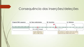 Consequência das inserções/deleções
 
