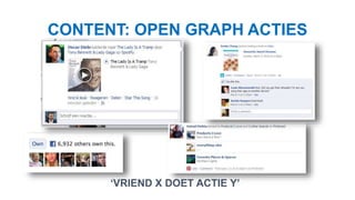 CONTENT: OPEN GRAPH ACTIES
‘VRIEND X DOET ACTIE Y’
 