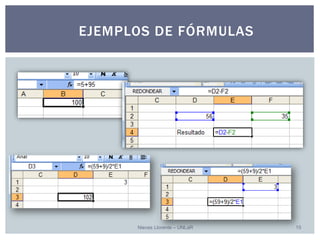 Nieves Llorente – UNLaR 15 
EJEMPLOS DE FÓRMULAS  