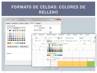 Nieves Llorente – UNLaR 17 
FORMATO DE CELDAS: COLORES DE RELLENO  