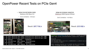 OpenPower Recent Tests on PCIe Gen4
15Cognitive Systems Europe / August 31 / © 2018 IBM Corporation
 