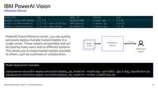 IBM PowerAI Vision
Inference Server
55Cognitive Systems Europe / August 31 / © 2018 IBM Corporation
 