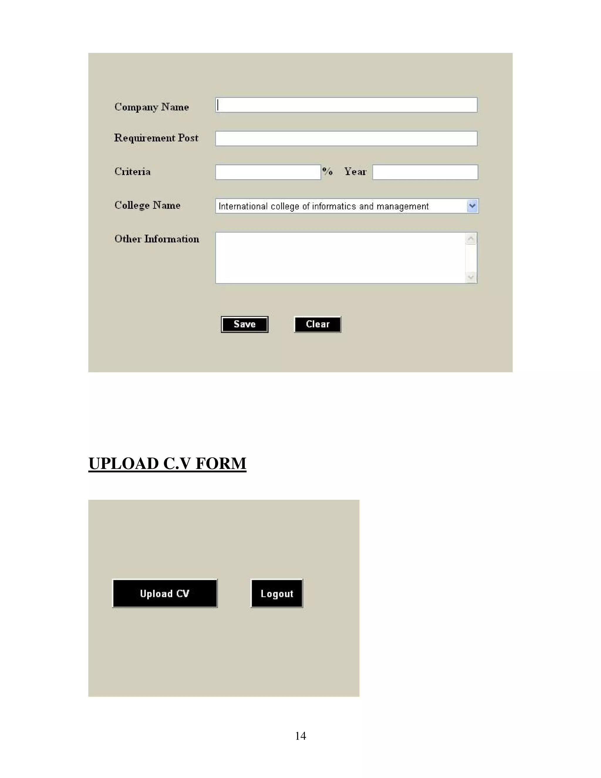 UPLOAD C.V FORM




                  14
 