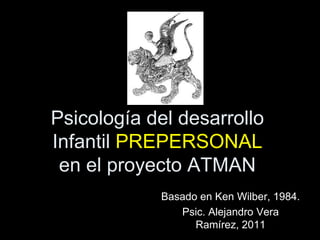 Psicología del desarrollo Infantil PREPERSONALen el proyecto ATMAN Basado en Ken Wilber, 1984. Psic. Alejandro Vera Ramírez, 2011 