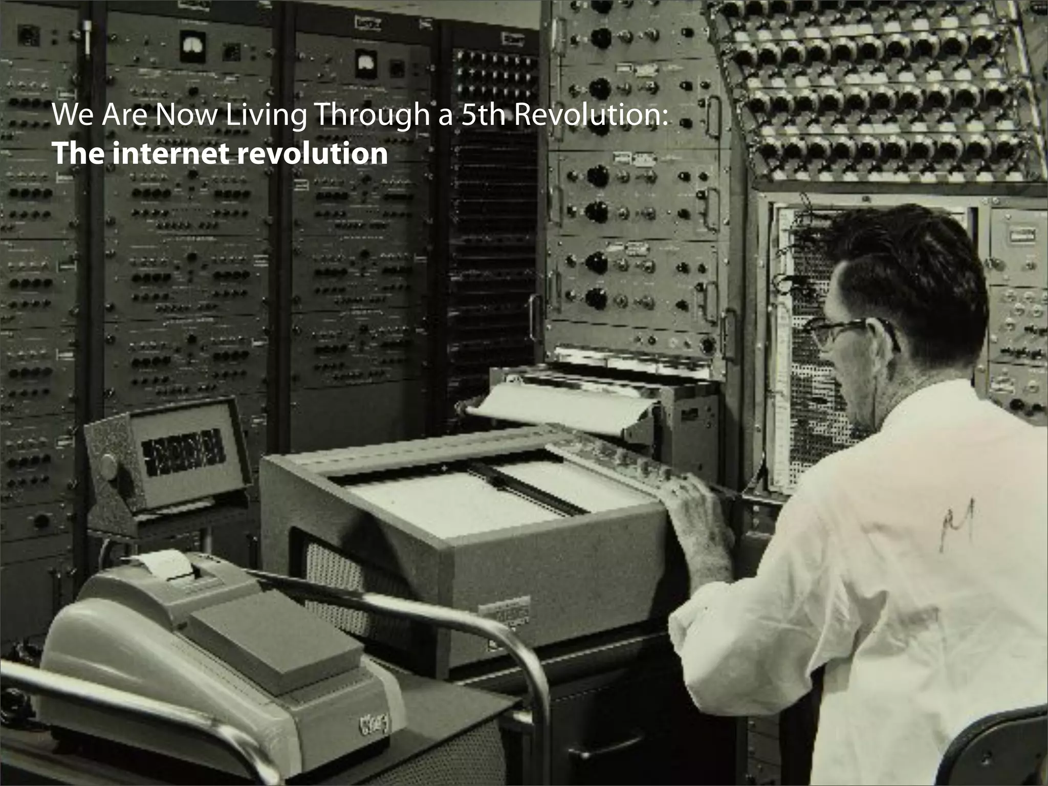 We Are Now Living Through a 5th Revolution:
The internet revolution




                                              monique@boxcarmarketing.com
                                                  twitter: @boxcarmarketing
 