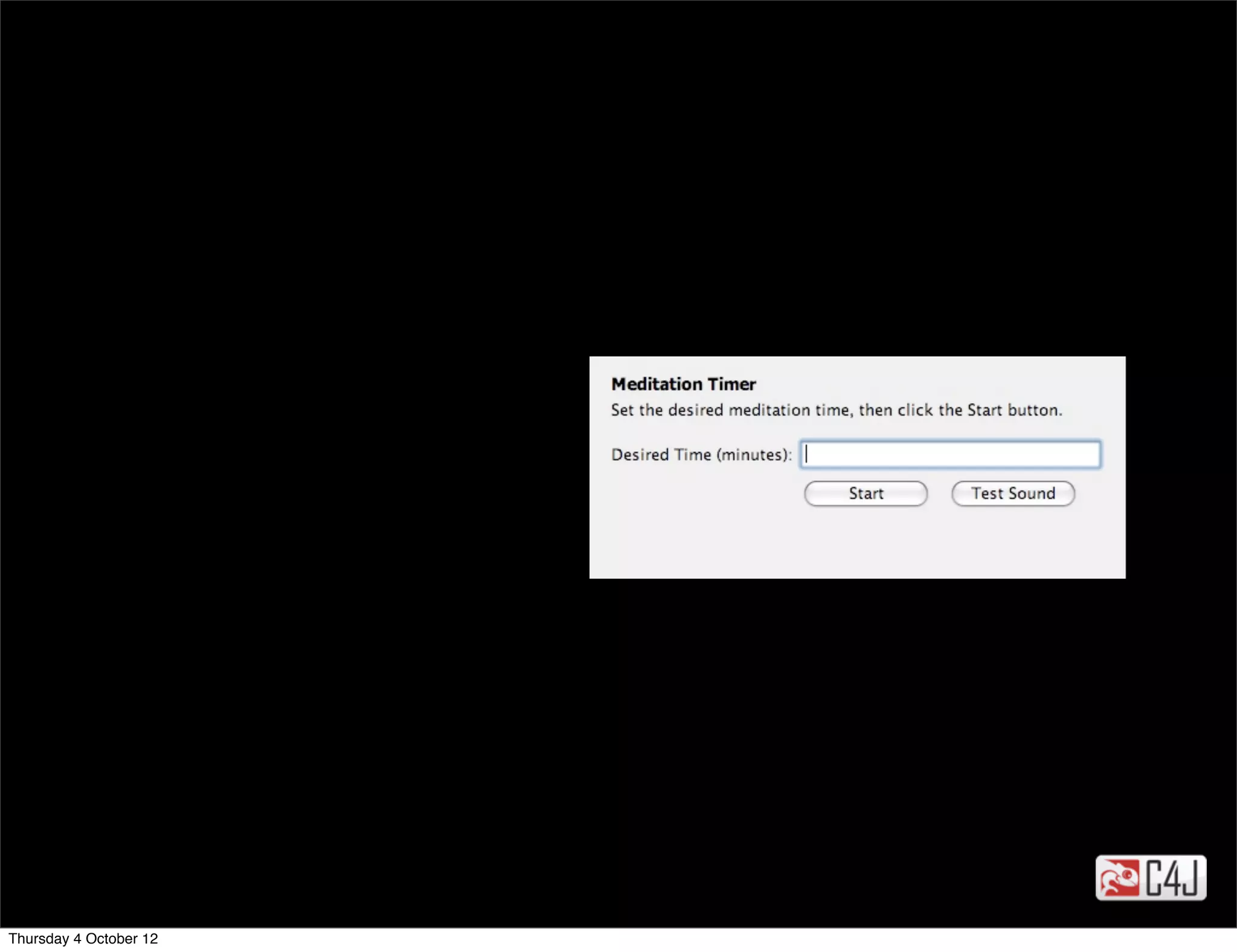 Thursday 4 October 12
 