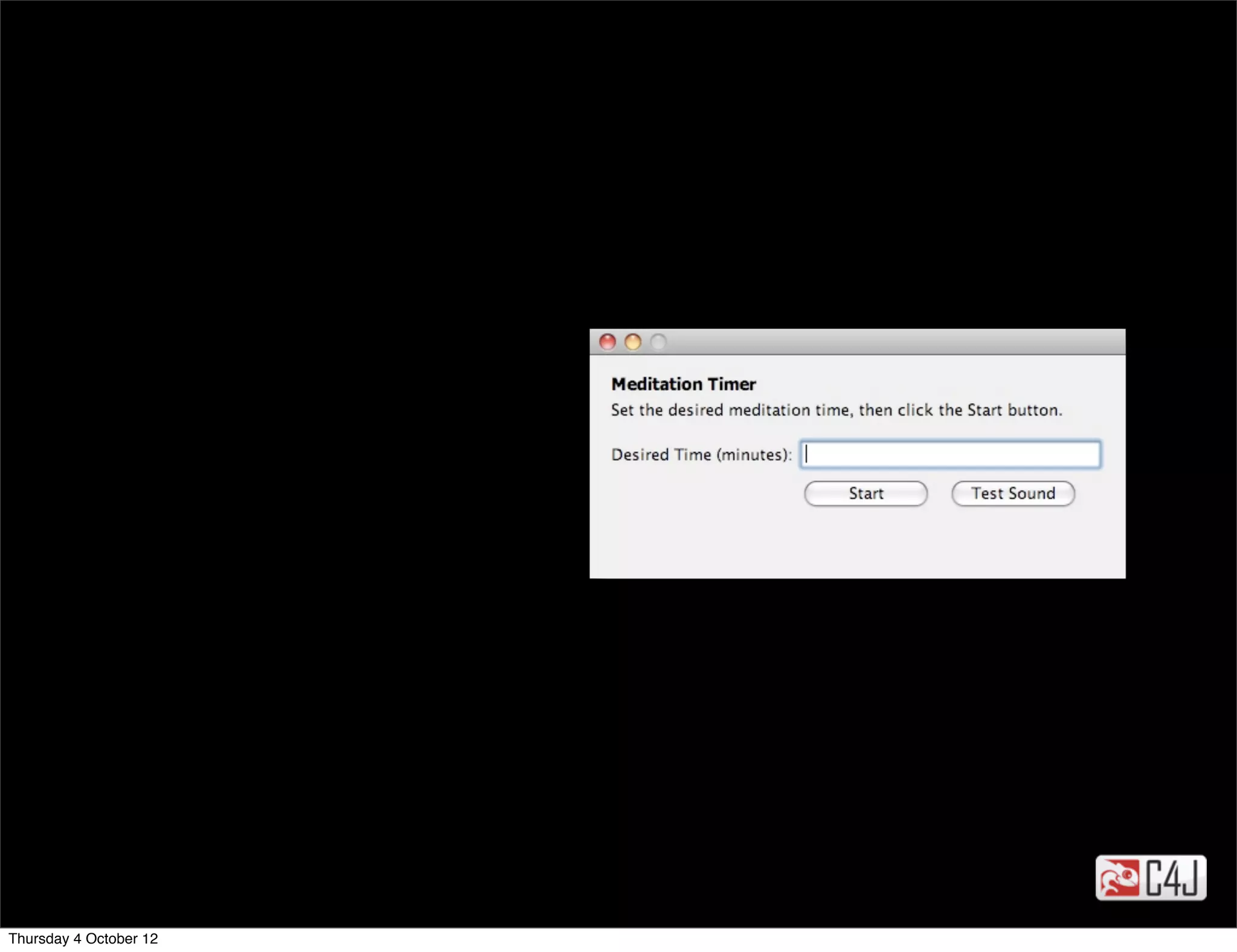 Thursday 4 October 12
 