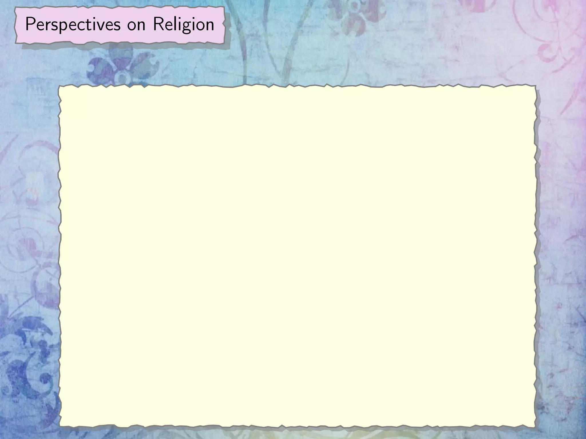 Perspectives on Religion
 