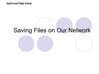 Saving Files on Our Network Spiritwood High School 