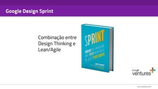 Google Design Sprint
Combinação entre
Design Thinking e
Lean/Agile
 