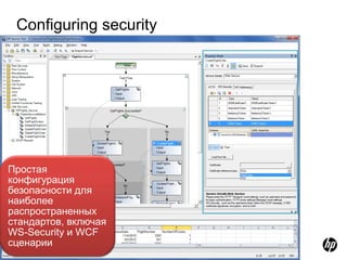 Configuring security




Простая
конфигурация
безопасности для
наиболее
распространенных
стандартов, включая
WS-Security и WCF
сценарии
 17
 