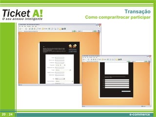 e-commerce
Transação
Como comprar/trocar participar
20 : 24
 