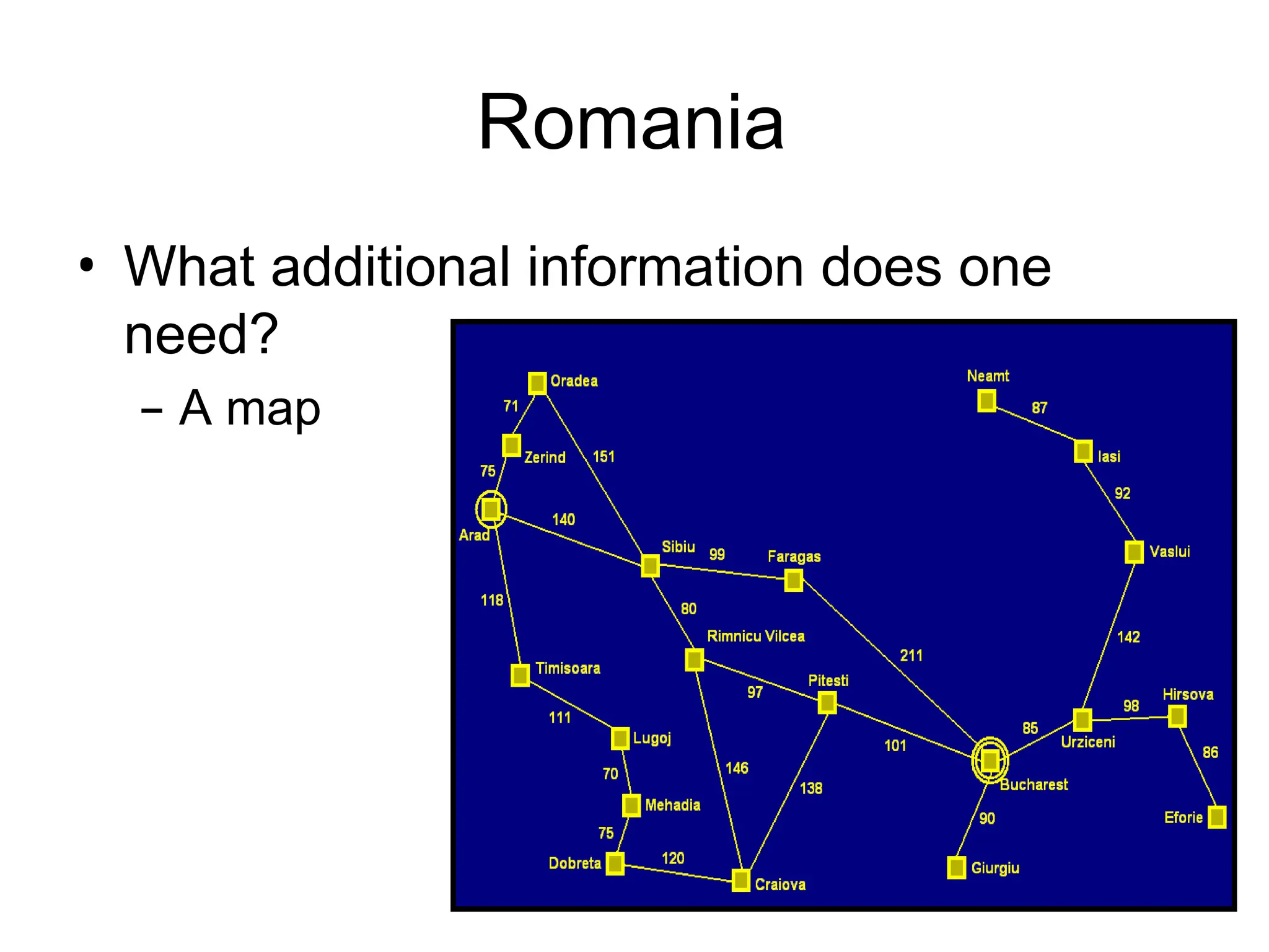 Romania
• What additional information does one
need?
– A map
 