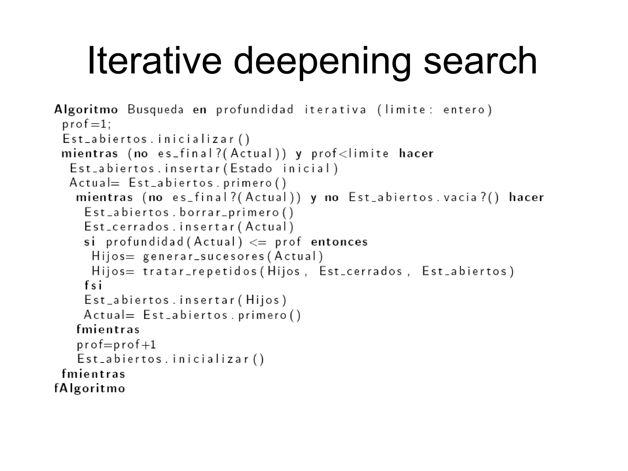Iterative deepening search
 