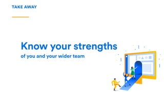 TAKE AWAY
Know your strengths
of you and your wider team
 