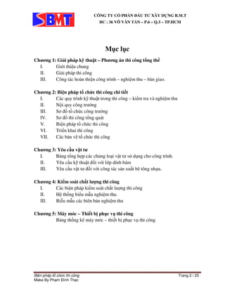 THUYET MINH BIEN PHAP THI CONG THAM NHUA-0988177702 | PDF