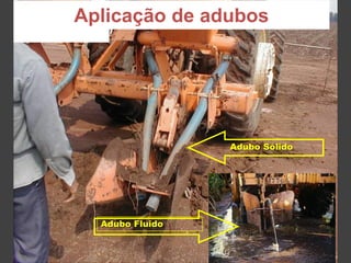 Usina Luciânia
Lagoa da Prata (MG)
Adubo Sólido
Adubo Fluido
Aplicação de
adubos
Aplicação de adubos
 