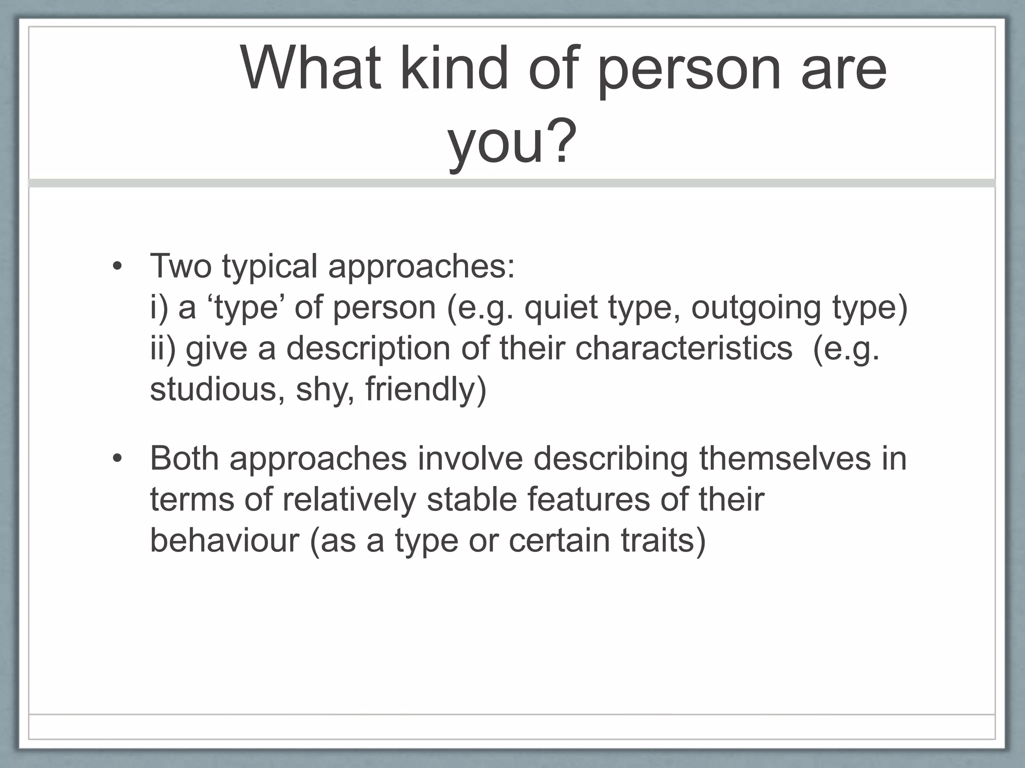 02 trait theory eysenck big 5 | PPTX