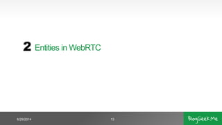 Entities in WebRTC
6/29/2014 13
2
 