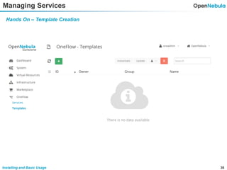 36Installing and Basic Usage
Managing Services
Hands On – Template Creation
 