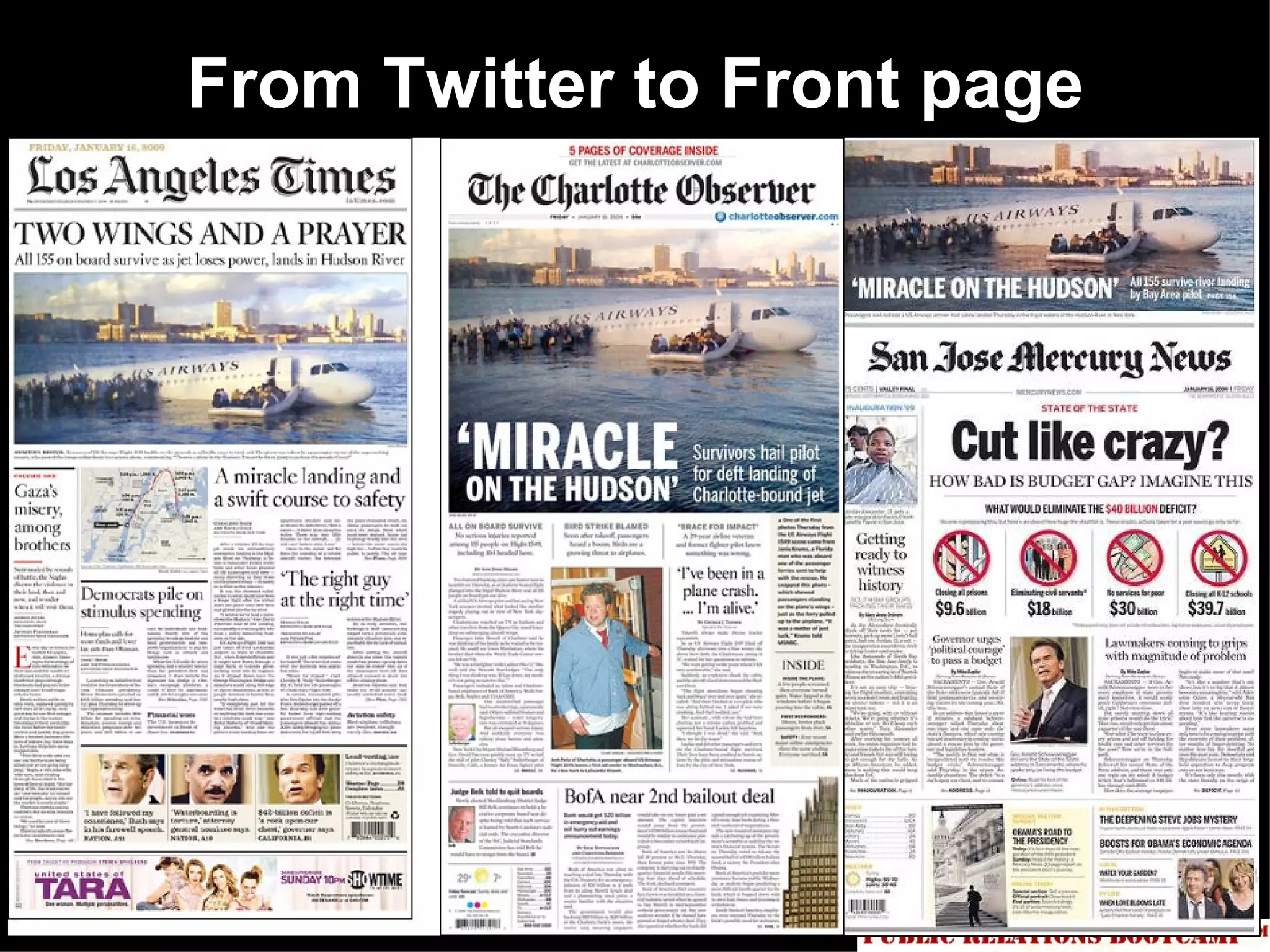 From Twitter to Front page
 