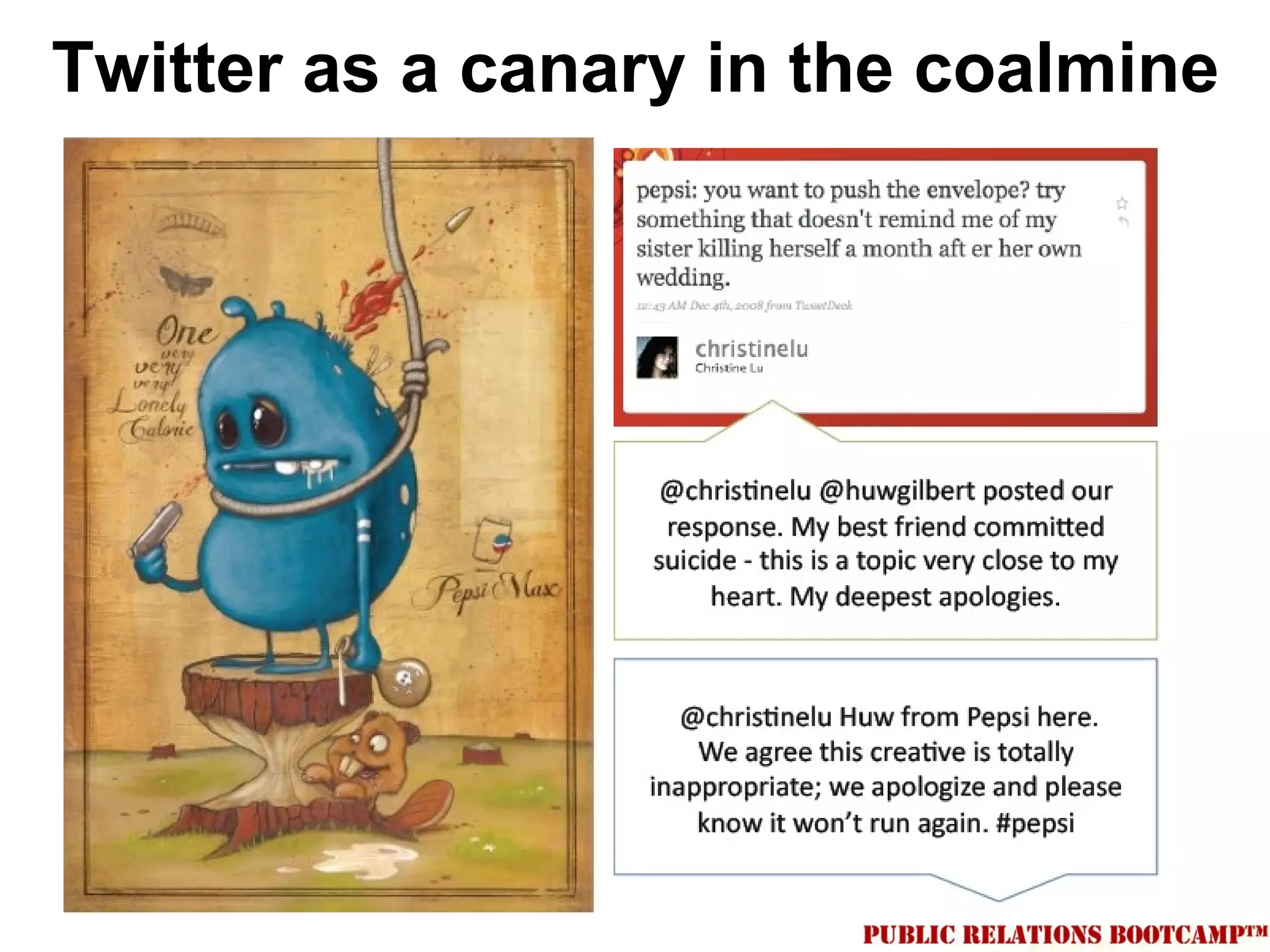 Twitter as a canary in the coalmine
 