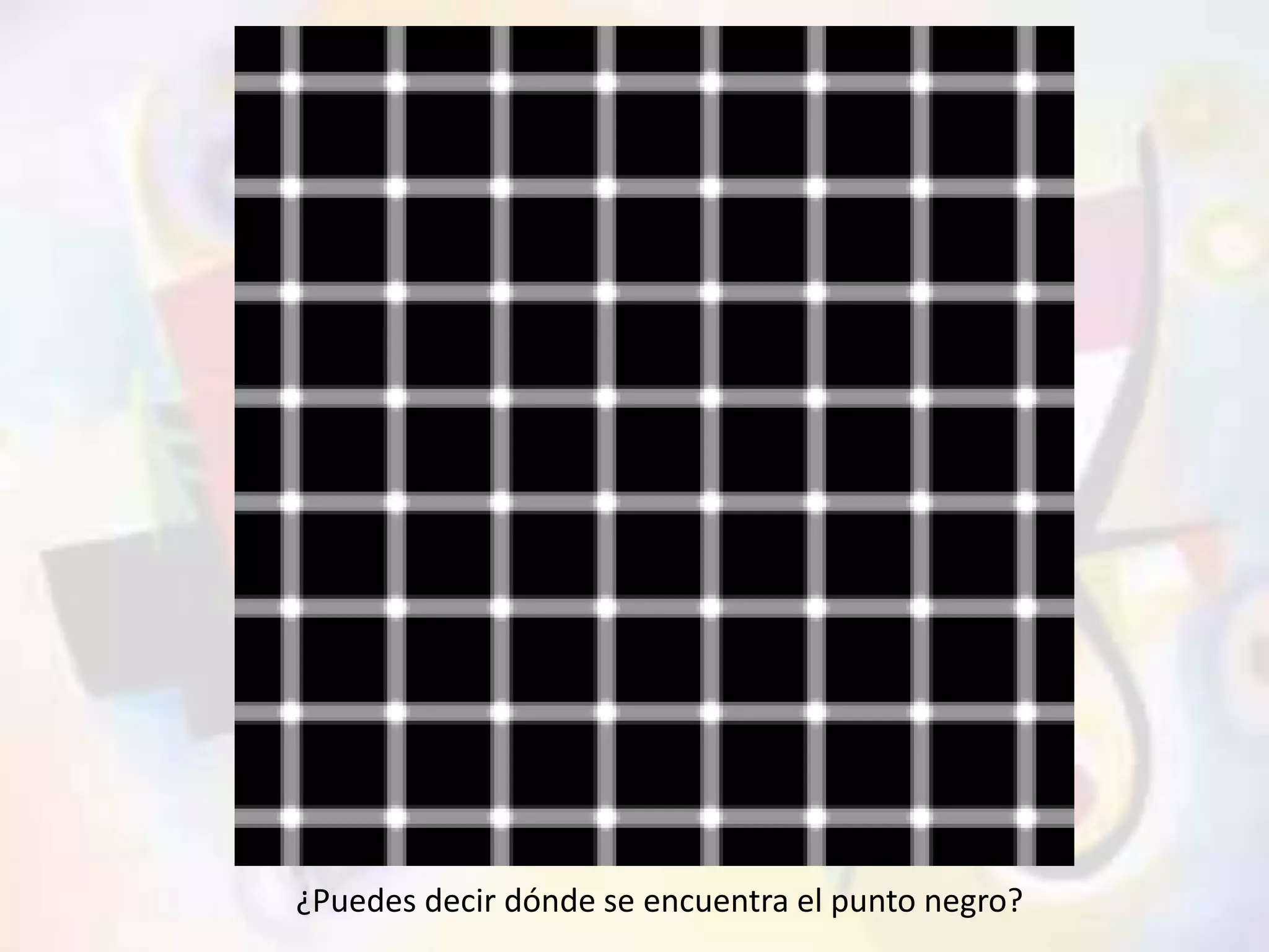 ¿Puedes decir dónde se encuentra el punto negro? 
 