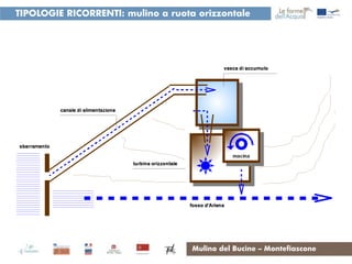 TIPOLOGIE RICORRENTI: mulino a ruota orizzontale




                                    Mulino del Bucine – Montefiascone
 