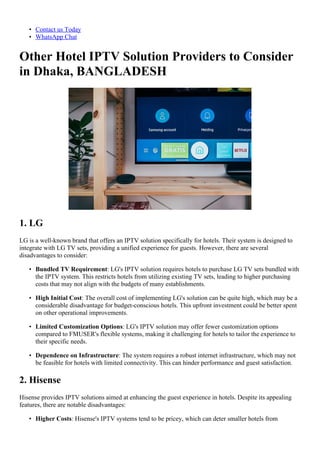 6 Best Hotel IPTV Solution Suppliers in Dhaka, BANGLADESH | PDF