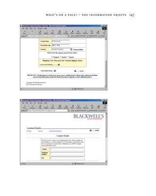 what’s on a page? – the information objects 147
 
