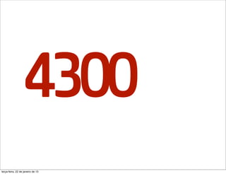 4300
terça-feira, 22 de janeiro de 13
 