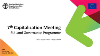 7th Capitalization Meeting
EU Land Governance Programme
FAO
Rome, Italy
June 26 – 29, 2018
María Alejandra Chaux - FAO COLOMBIA
 