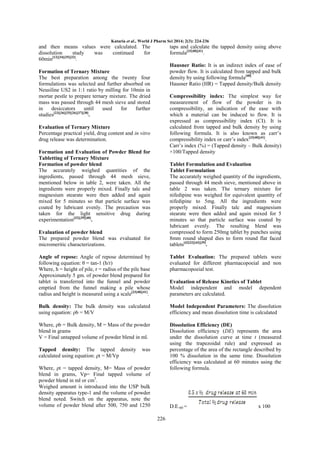 Formulation and Evaluation of Solid dispersion for Dissolution ...