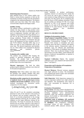 Formulation and Evaluation of Solid dispersion for Dissolution ...