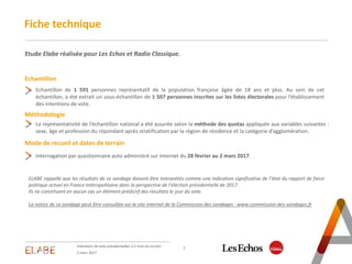 Echantillon
Fiche technique
2
Méthodologie
Mode de recueil et dates de terrain
La représentativité de l’échantillon nation...