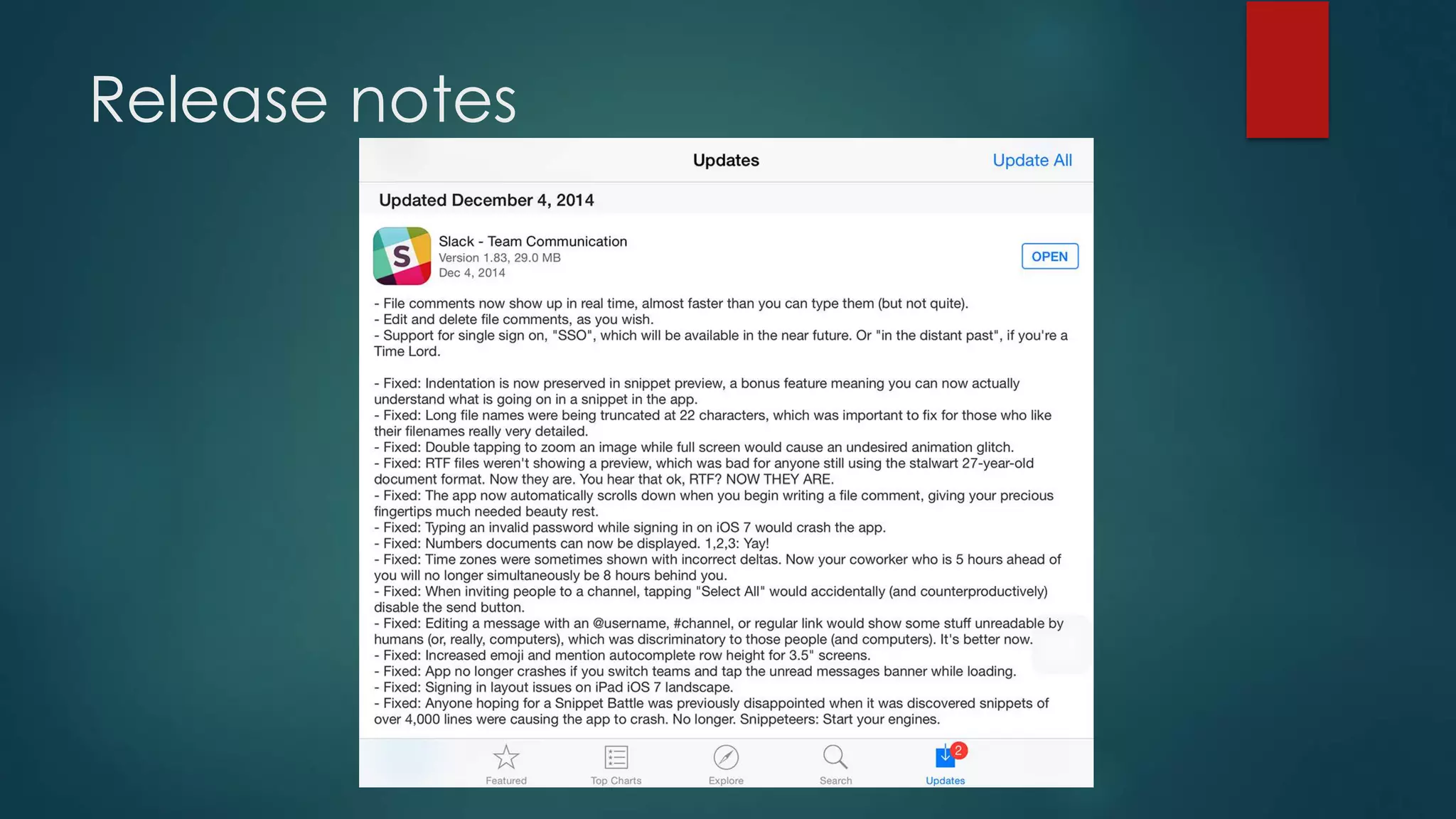 Release notes
 