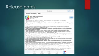 Release notes
 