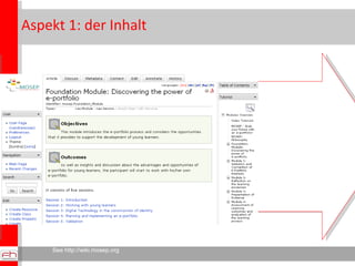 Aspekt 1: der Inhalt dynamisch, veränderlich, multiperspektivisch nicht/kaum  kategorisiert See http://wiki.mosep.org 