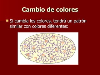 Cambio de colores Si cambia los colores, tendrá un patrón similar con colores diferentes: 