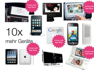 Comes with
                                   Comes with
        App-Store
                                   App-Store




10x
mehr Geräte           Comes with
                      App-Store


         Comes with
         App-Store
                                   Comes with
                                   App-Store
 