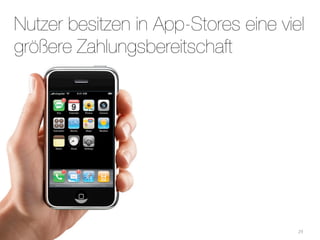 Nutzer besitzen in App-Stores eine viel
größere Zahlungsbereitschaft




                                      29
 