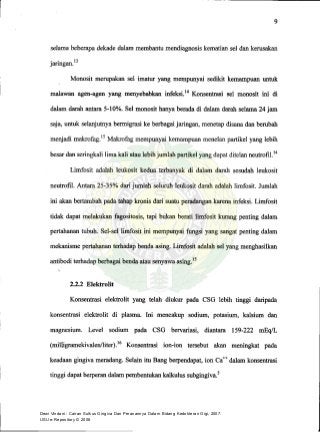 Dewi Vindani : Cairan Sulkus Gingiva Dan Peranannya Dalam Bidang Kedokteran Gigi, 2007.
USU e-Repository © 2008
 