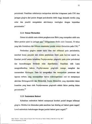 Dewi Vindani : Cairan Sulkus Gingiva Dan Peranannya Dalam Bidang Kedokteran Gigi, 2007.
USU e-Repository © 2008
 