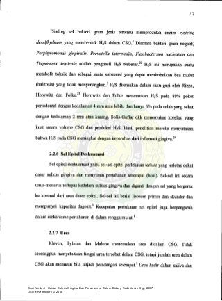 Dewi Vindani : Cairan Sulkus Gingiva Dan Peranannya Dalam Bidang Kedokteran Gigi, 2007.
USU e-Repository © 2008
 