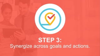 STEP 3:
Synergize across goals and actions.
 