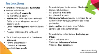 7th Capitalization Meeting
EU Land Governance Programme
Instructions:
• Total time for discussion: 25 minutes
• Discuss an...