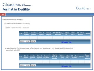103
Clause no. 21……
Format in E-utility Contd….
 